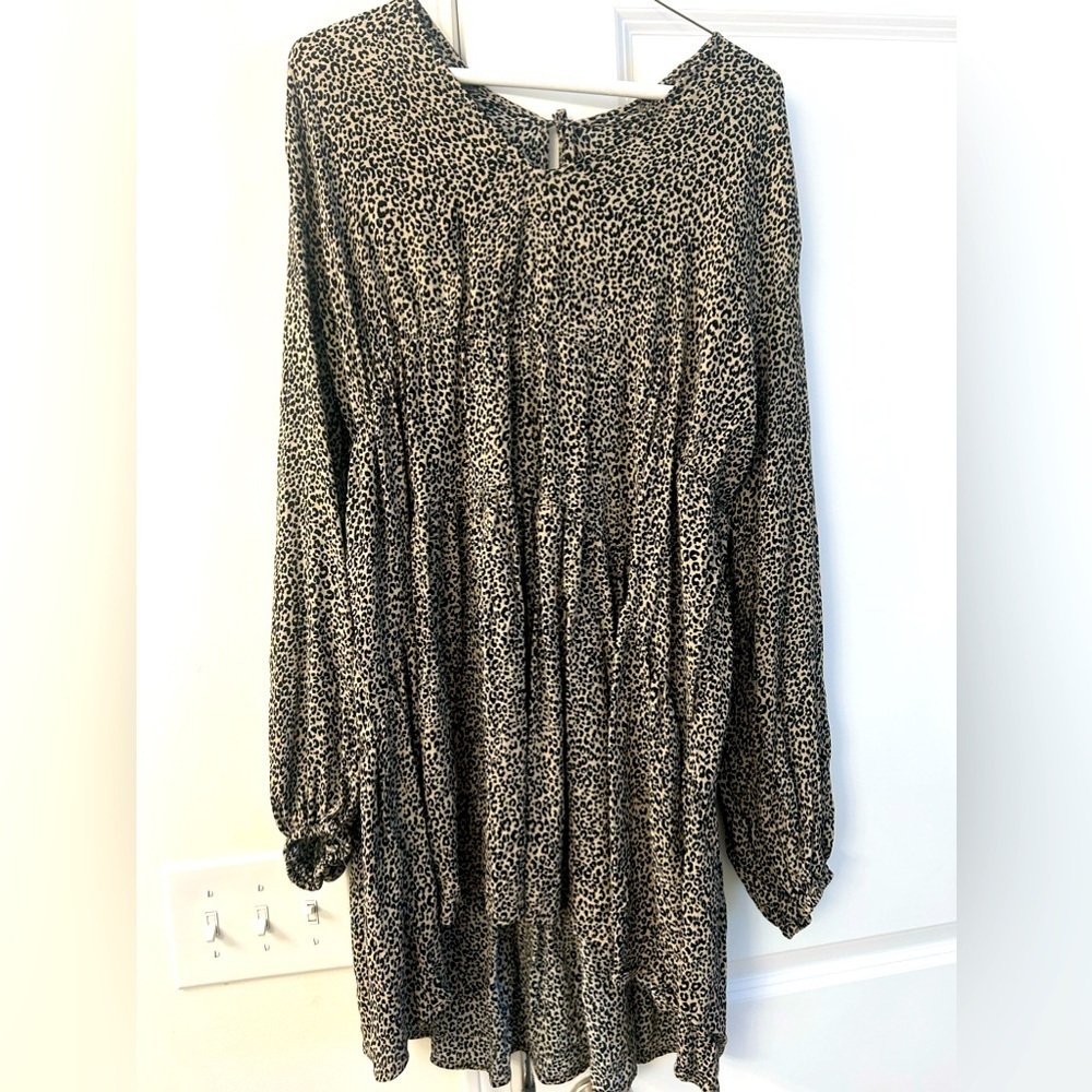 Women’s Balloon Long Sleeve Drop Waist Mini A Line Dress size XL